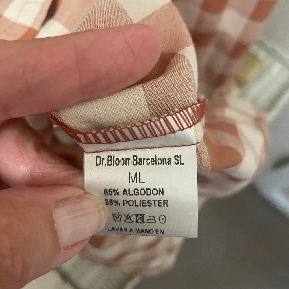Bloom Checkered Skirt in Peach and Cream